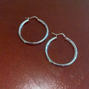 White Gold Hoops